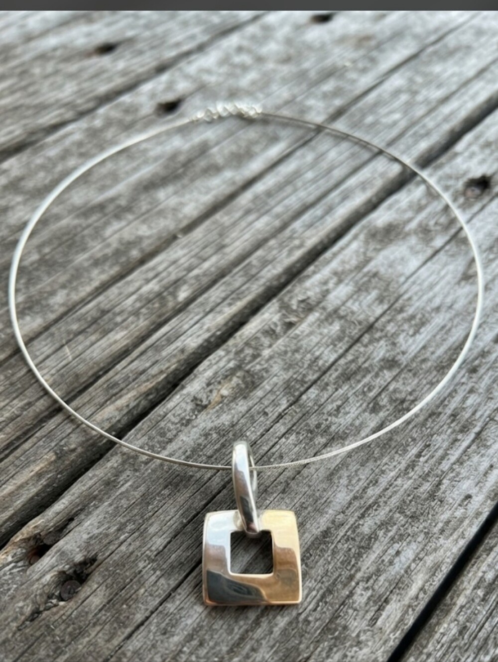 Sterling Silver Modern Design Necklace